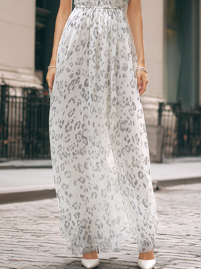Halter Neck Printed Flowing Maxi Dress